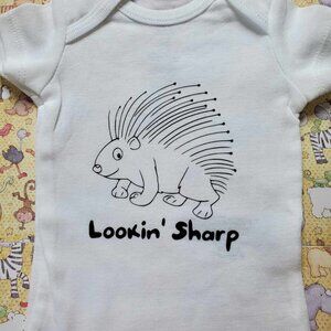 Just One You by Carter's Bodysuit, Lookin' Sharp, Porcupine, 100% Cotton, NEW